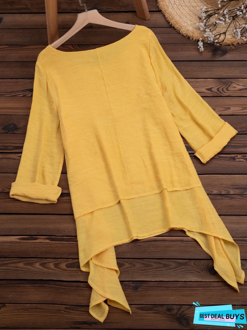 Long Sleeve Asymmetrical Casual Paneled Top