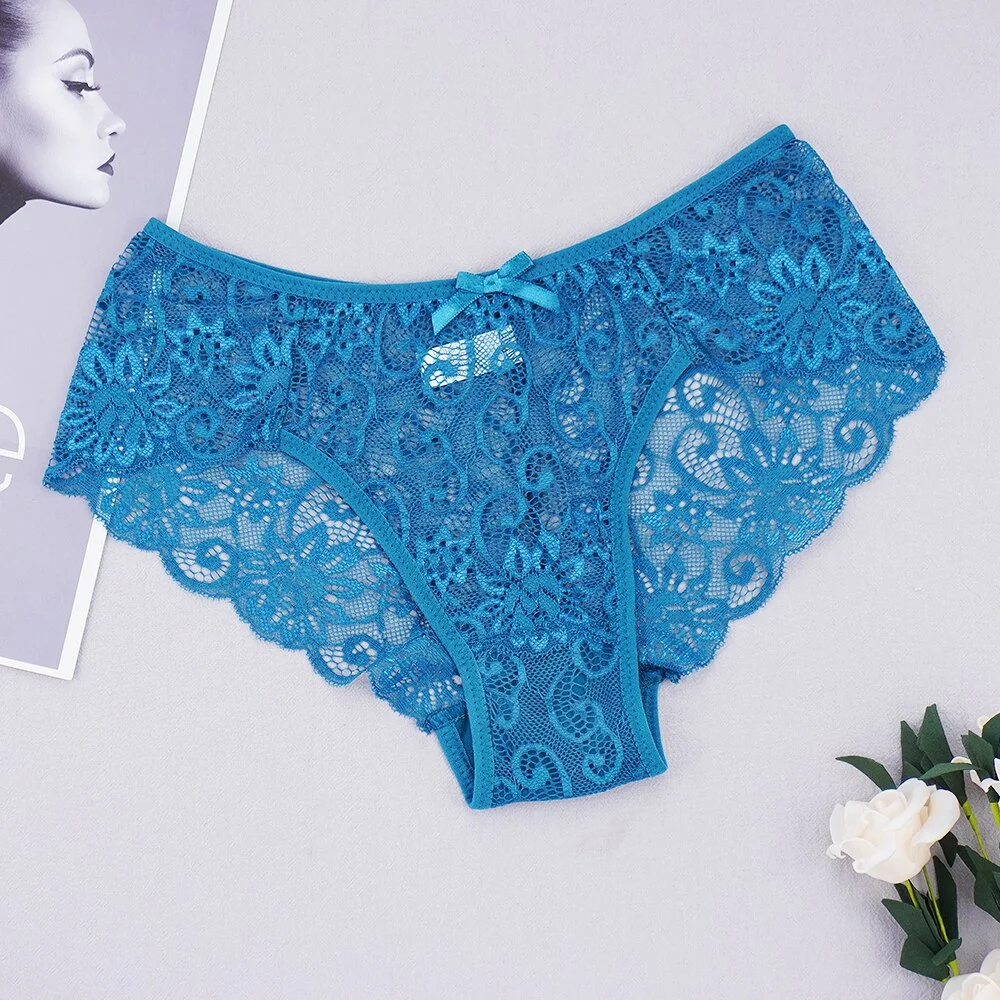 Billionm Women Full Lace Underwear Briefs Transparent Panties Sexy Fashion Plus Size S-XL Panty Womens Breathable Underpants Shorts