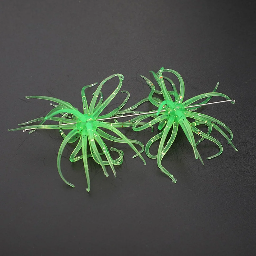 2Pcs Fishing Lures Soft Urchins Fish Lures Simulation Urchins Fishing Baits Soft Swimming Lures Slow Floating Lures Set