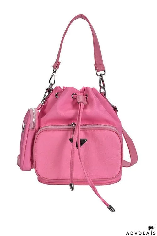 Nylon Adjustable Strap Bucket Bag