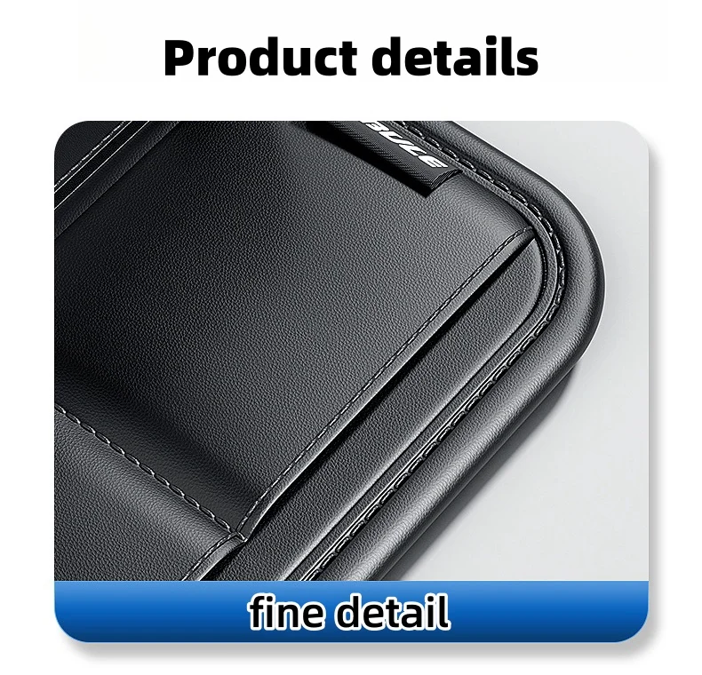 Multifunctional car sun visor leather storage bag