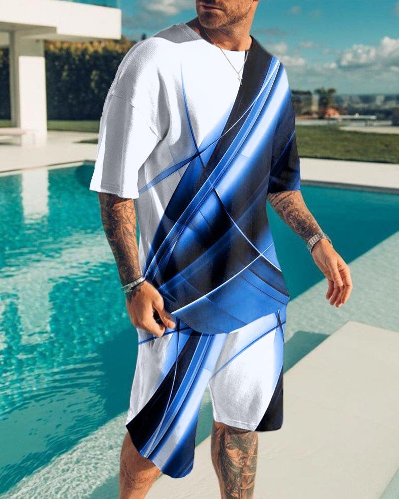 Men's Fashion Printing Shorts Suit26