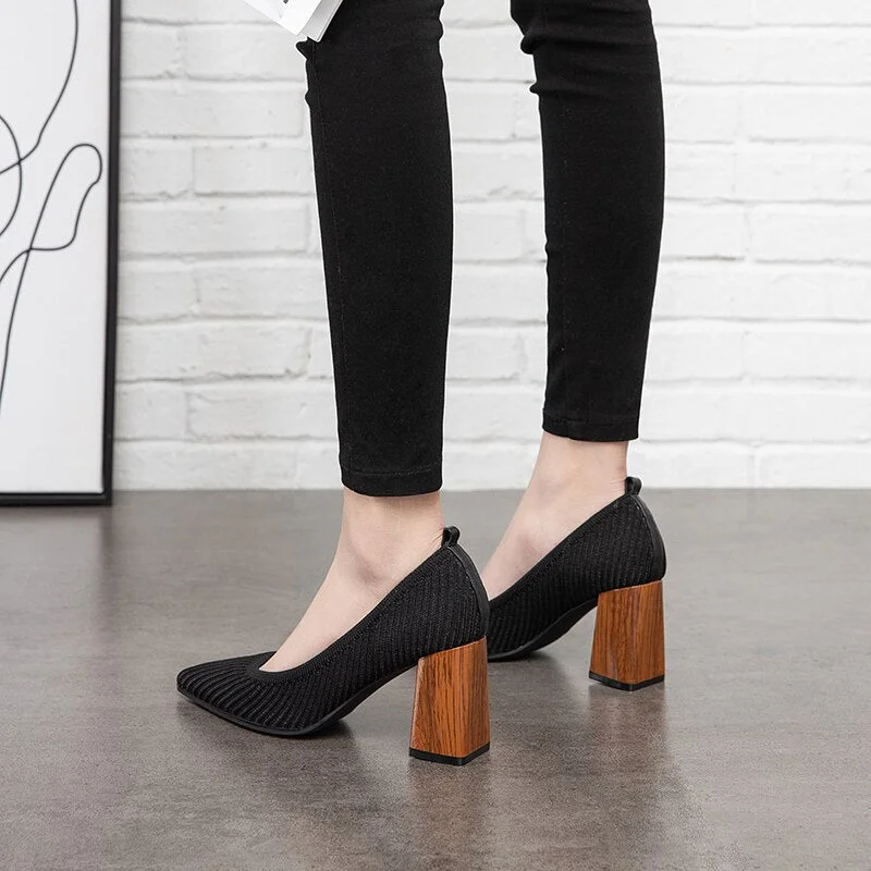 2020 new mesh breathable high-heels high-quality fabric shallow Pointed Toe Party summer high-heel womens shoes Zapatillas Mujer