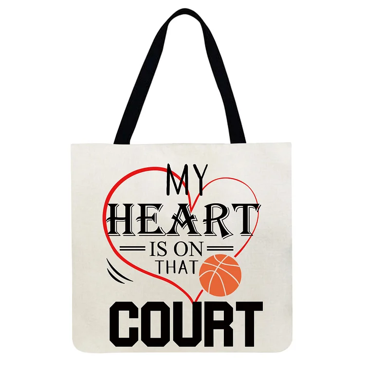 Basketball Printed Shoulder Shopping Bag Casual Large Tote Handbag-010972