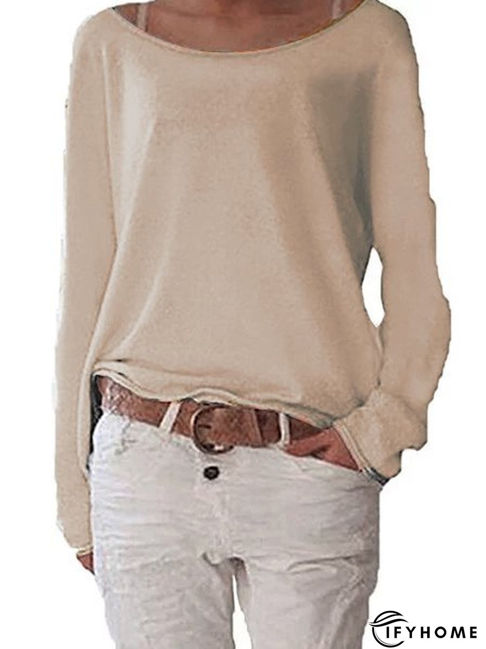 Long Sleeve Crew Neck Cotton T-shirt | IFYHOME