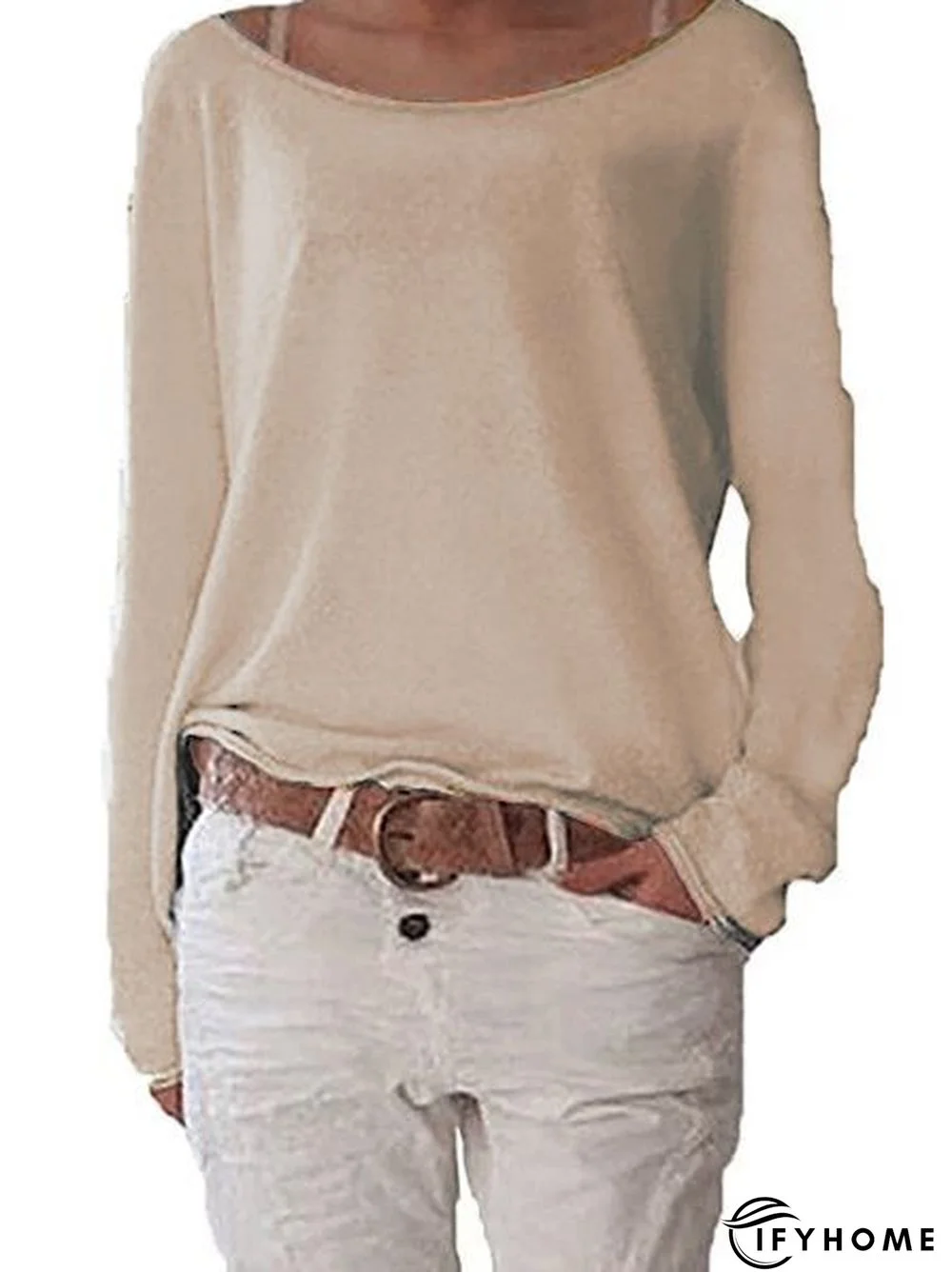 Long Sleeve Crew Neck Cotton T-shirt | IFYHOME