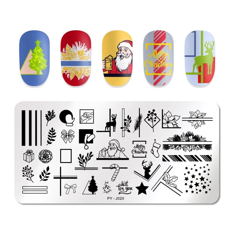 PICT You Valentine's Day Nail Stamping Plates Love idea nail Art Plate Stainless Steel Nail Design Stamp Plate Stencil Tools-Nail Inspo