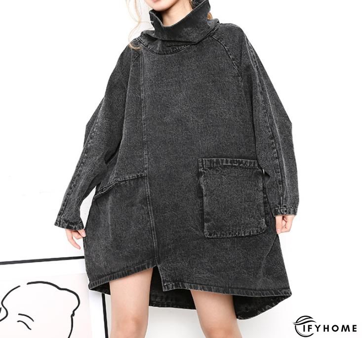 Casual Pockets Long Sleeve Denim Weaving Dress | IFYHOME