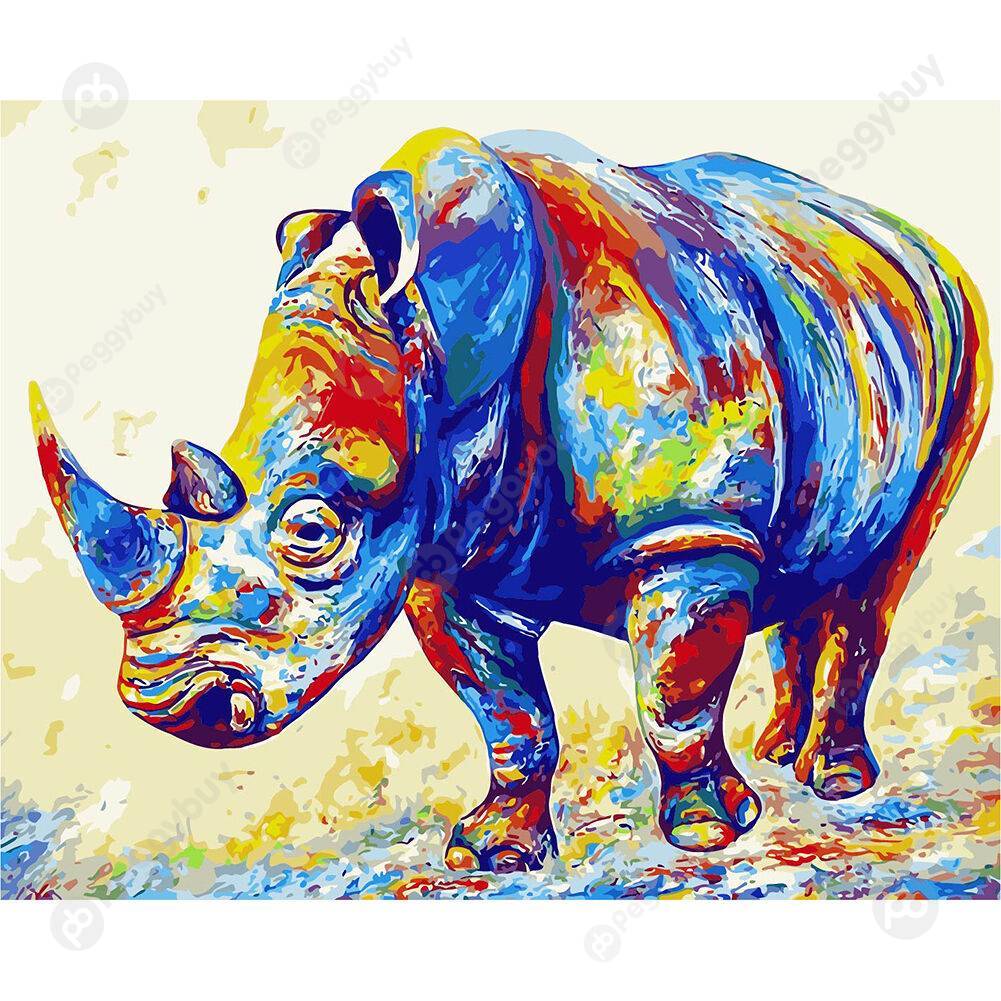 

40*50CM Paint By Numbers-Rhinoceros, 501 Original
