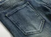 Men's Vintage Distressed Washed Biker Jeans by Inlyline