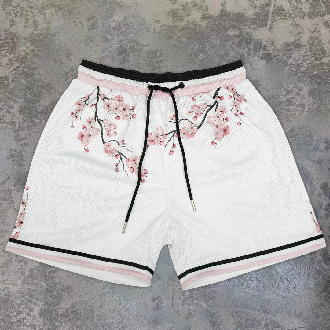 Casual Art Flower Fashion Loose Mesh Sports Shorts - SOPULA