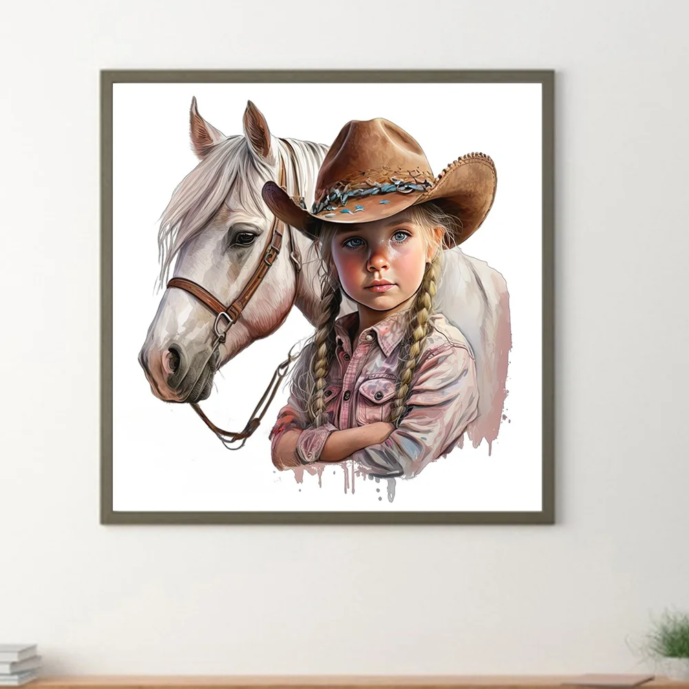 Diamond Painting - Full Round Drill - Western Cowboy Kid(Canvas|30*30cm)