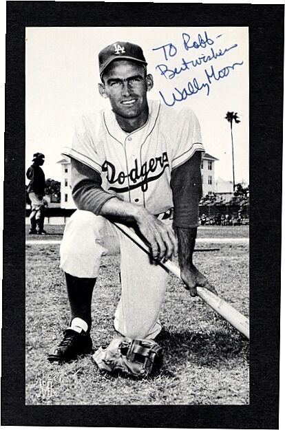 WALLY MOON-L.A. DODGERS AUTOGRAPHED POSTCARD Photo Poster painting -(d.2018)