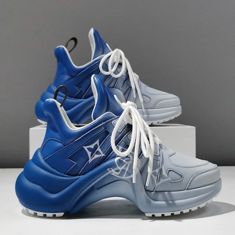Women Sneakers Lace-Up Shallow Casual Thick Bottom Height Increasing Women Shoes Mixed Colors Breathable Fashion Chaussure Femme