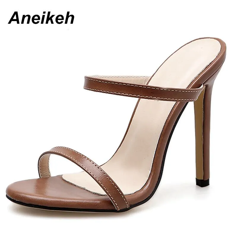 Womens Sandals-Stiletto High Heels Shoes Straps Ankle Wrap Sexy Pumps Party Dress