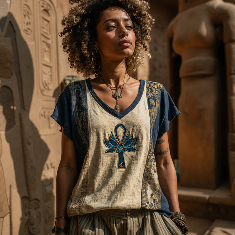 Ankh Ancient Egyptian Art Linen T-shirt
