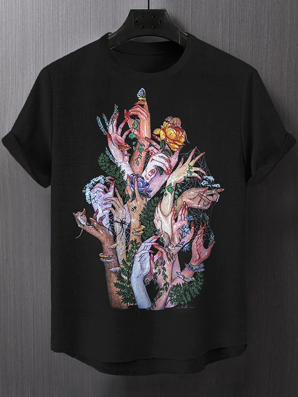 Men's Fantasy Surreal Horrible Hands Art Print Casual T-Shirt