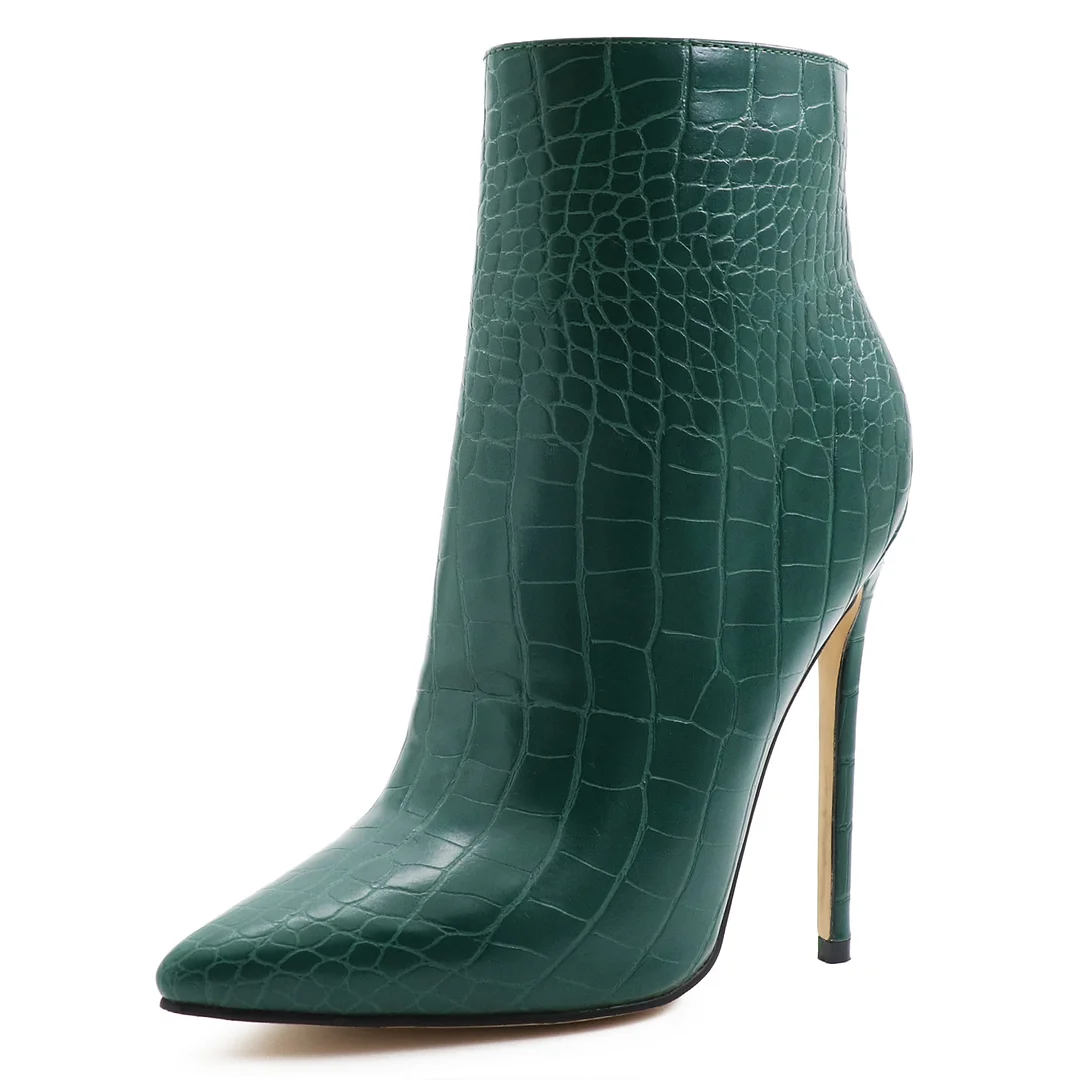 Women's  Ankle Boots Closed Pointed Toe Stilettos  Booties-MERUMOTE