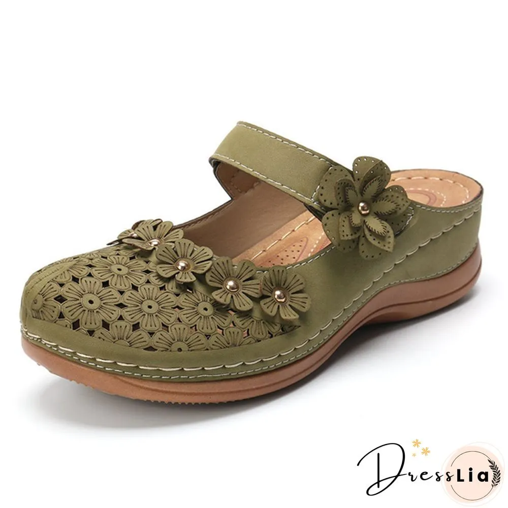 New Arrival Women Vintage Style Sandals Flats Shoes Summer Casual Shoes Retro Shoes Breathable Shoes