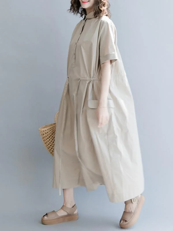 Casual Drawstring Long Dress