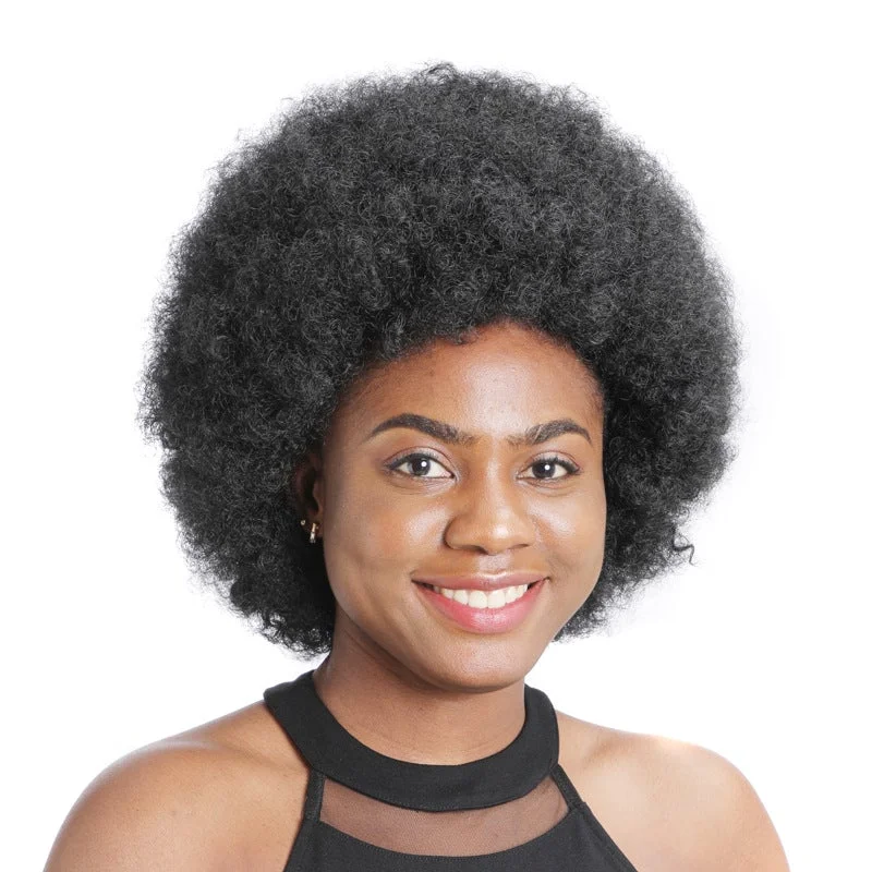 Explosive Head Wig Head Cover Microwave Curly Hair Fluffy Wig Head Cover