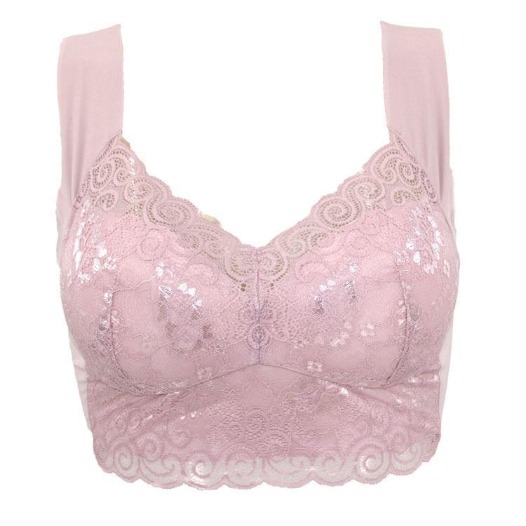  thdmladies Lace Solid Seamless Wide Straps Bra thedmladies