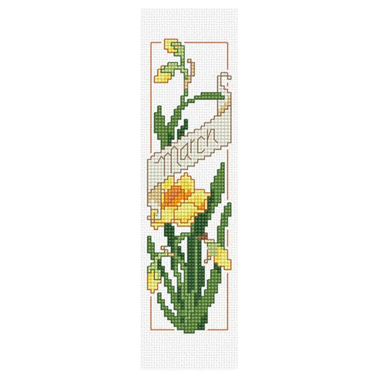 March 14CT 18*6CM Double Sided Counted Cross Stitch Bookmark