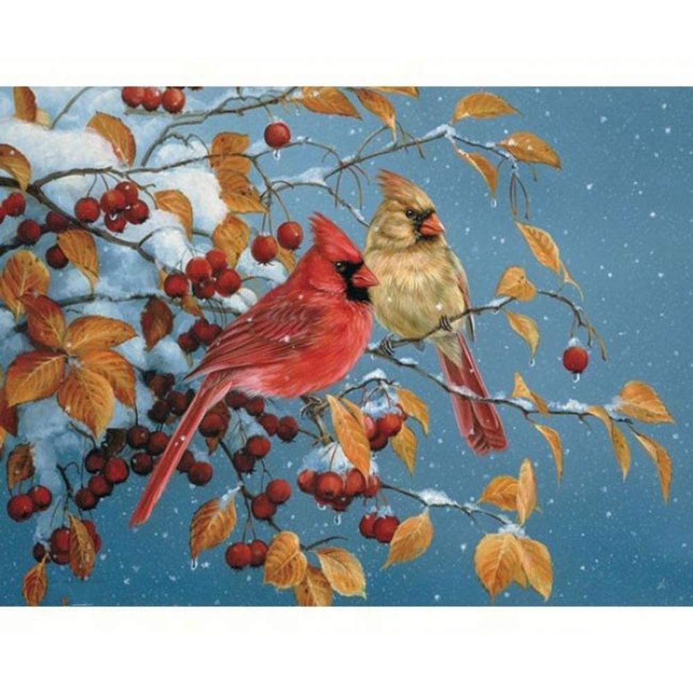 

40x30cm Round Drill Diamond Painting-Flower Bird, 501 Original