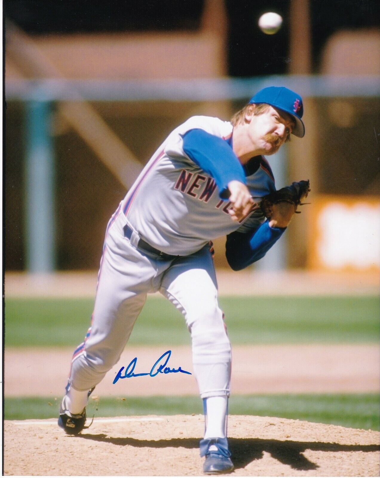 DON AASE NEW YORK METS ACTION SIGNED 8x10