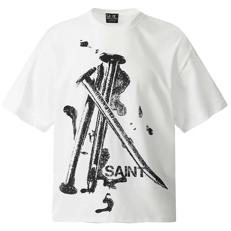 SAINT  3D Steel Nail Direct Inkjet Printing T-Shirt
