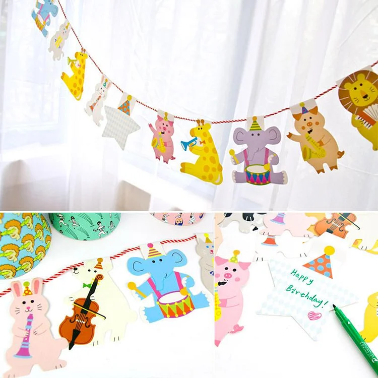 Bentoy Colorful Cartoon Birthday Party Bunting