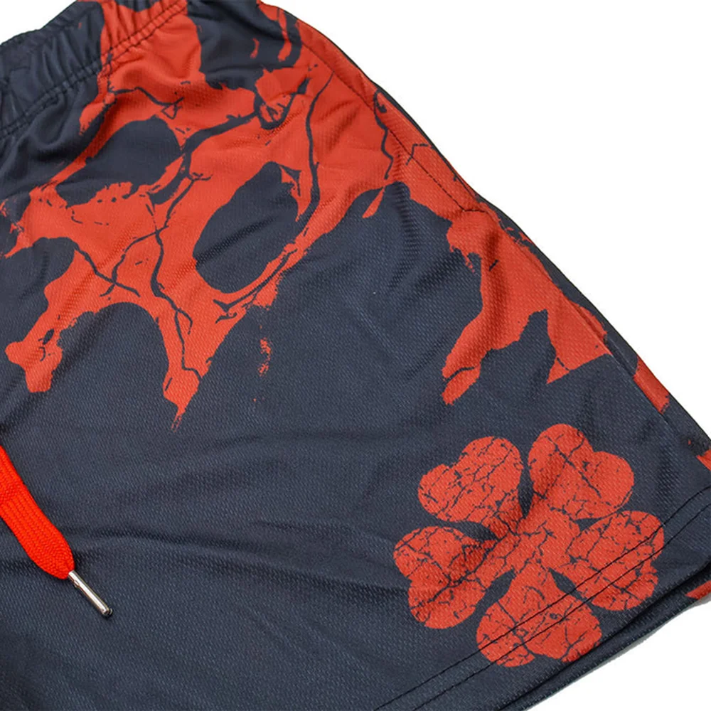 Men's Anime Print Drawstring Shorts Cloud Shorts