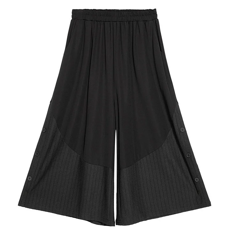 Loose Elastic Waist Wide Leg Pants - yankia