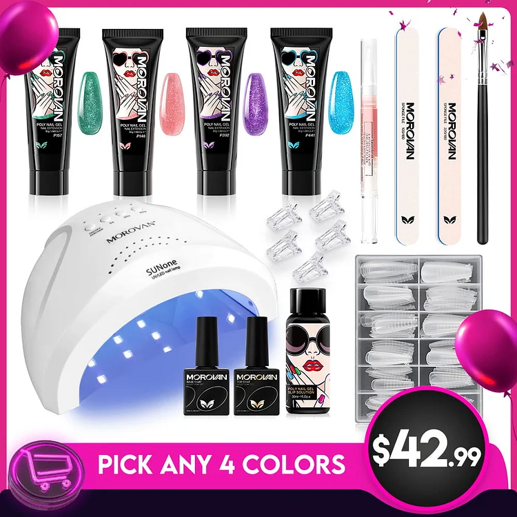 Free Choice 4 From 120+ Colors Poly Gel Professional Kit