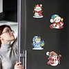6Pcs Acrylic Christmas Snowman Diamond Painting Refrigerator Magnet for DIY Art