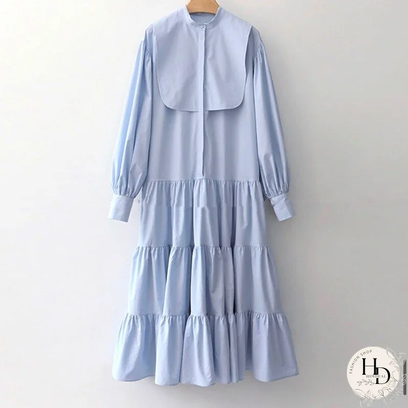 Christmas Gift Nomikuma New Chic White Dress Women Vestidos Femme Stand Collar Long Sleeve Korean Vintage Maxi Dresses Autumn Clothes 3d578