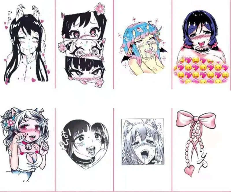 Waterproof Tattoo Sticker Female Cartoon Beautiful Girl Sexy Dark Fashion Body Art Fake Tattoo Lasting Arm Temporary Tattoo Set