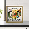 Sunflower DIY Special Shaped Drill Wooden Diamond Painting Tabletop Ornaments Kit with Photo Frame Desktop Diamond Art Kits Double-Sided Pattern for Adults/Beginners Home Decor
