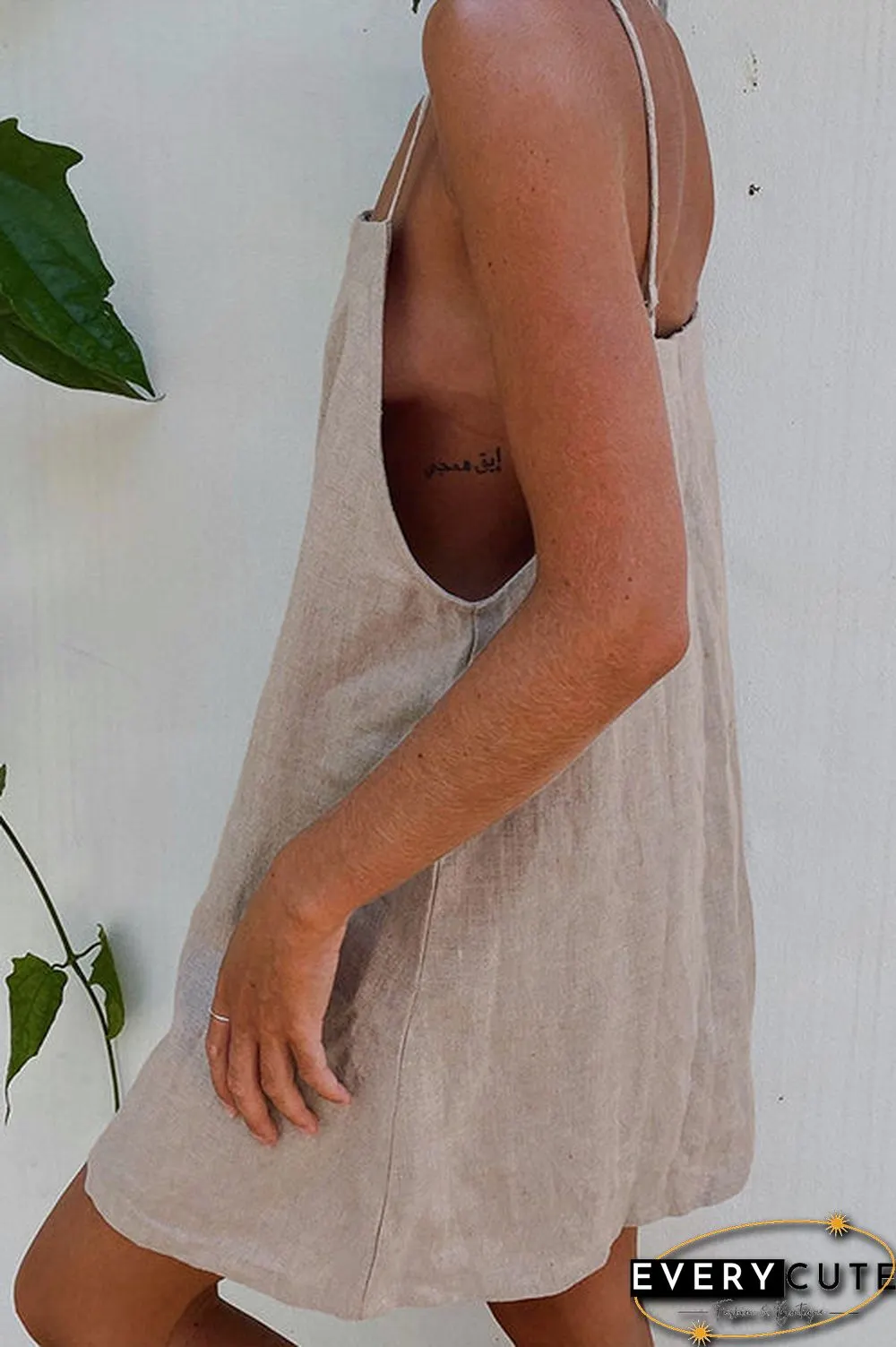 Minimalism Linen Slip Mini Dress