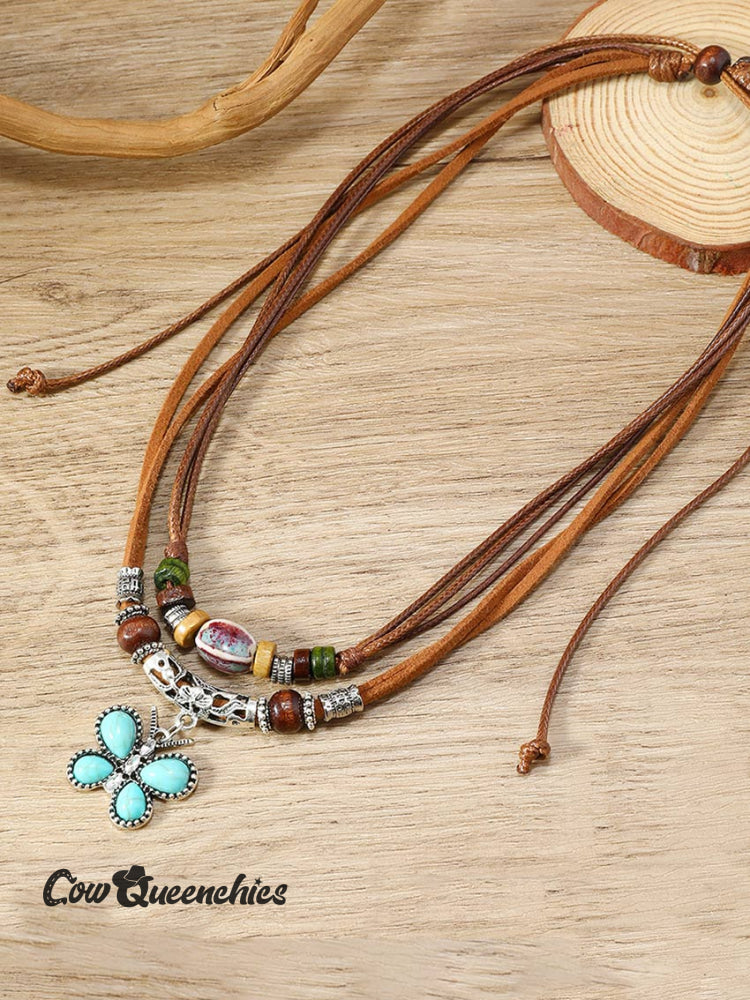 Butterfly Bohemia Woven Necklace Multicolor / OneSize