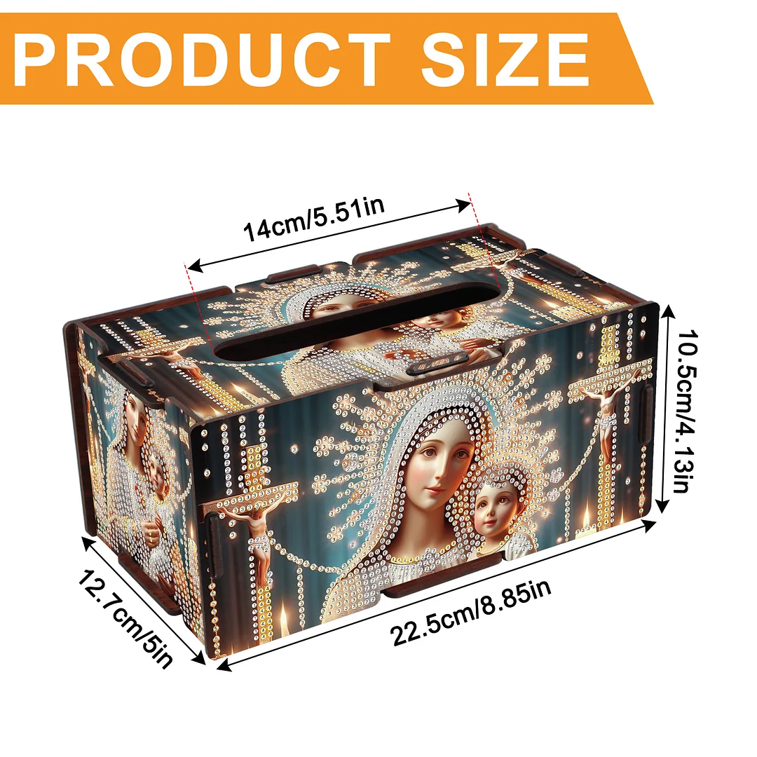 Wooden Diamond Painting Tissue Box for Home and Office Decoration (ZJH029)