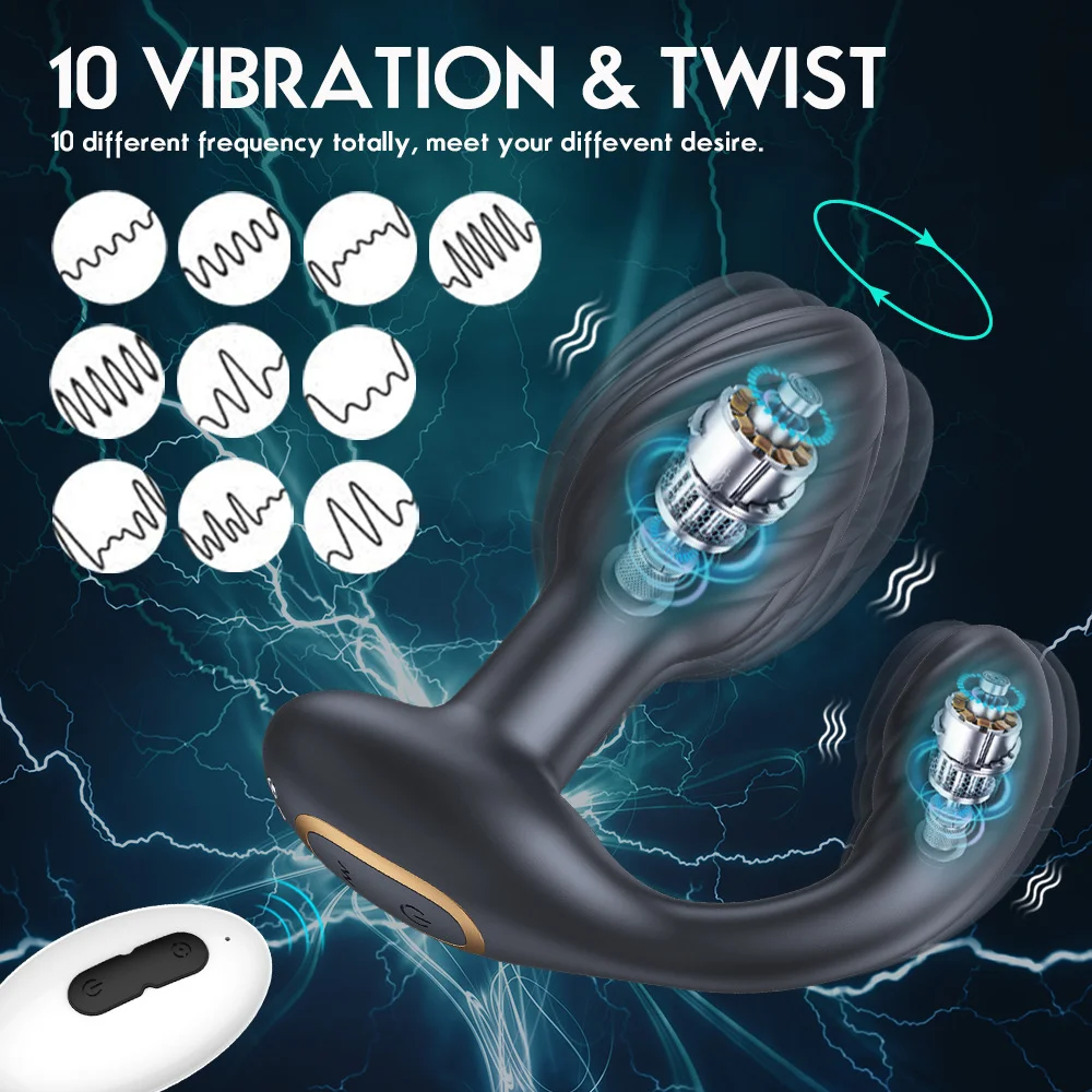 Anal Sex Toys Butt Plug P Spot Male Vibrator With 10 Vibrations & Rotations