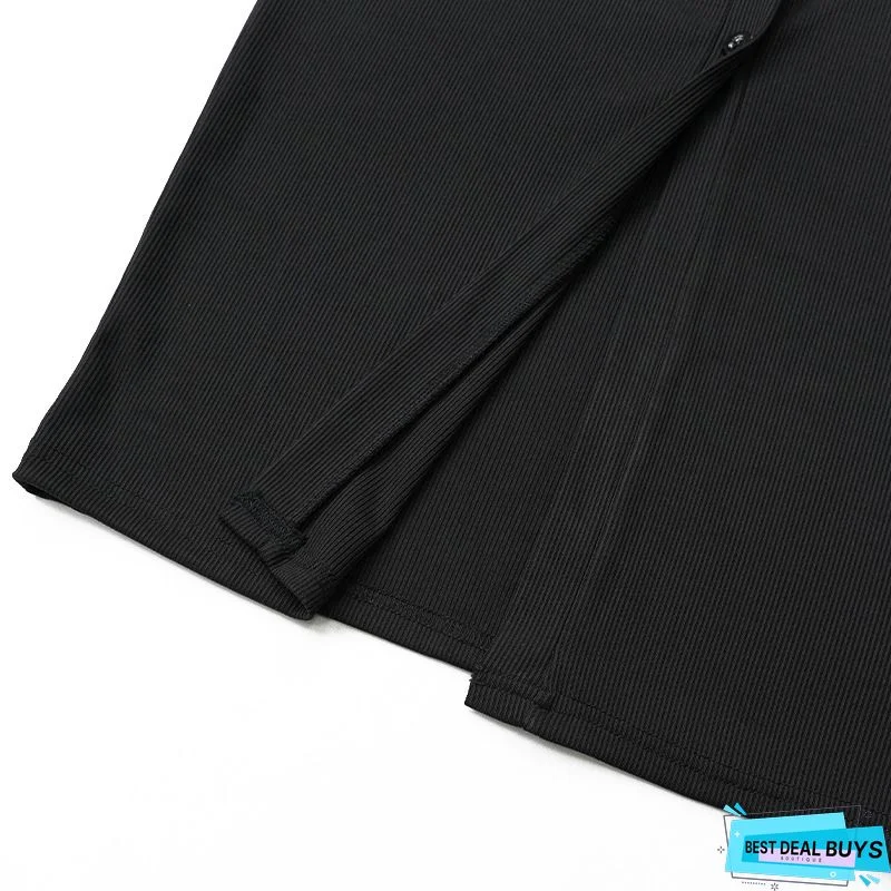 V Neck Button Bodycon Mini Dress