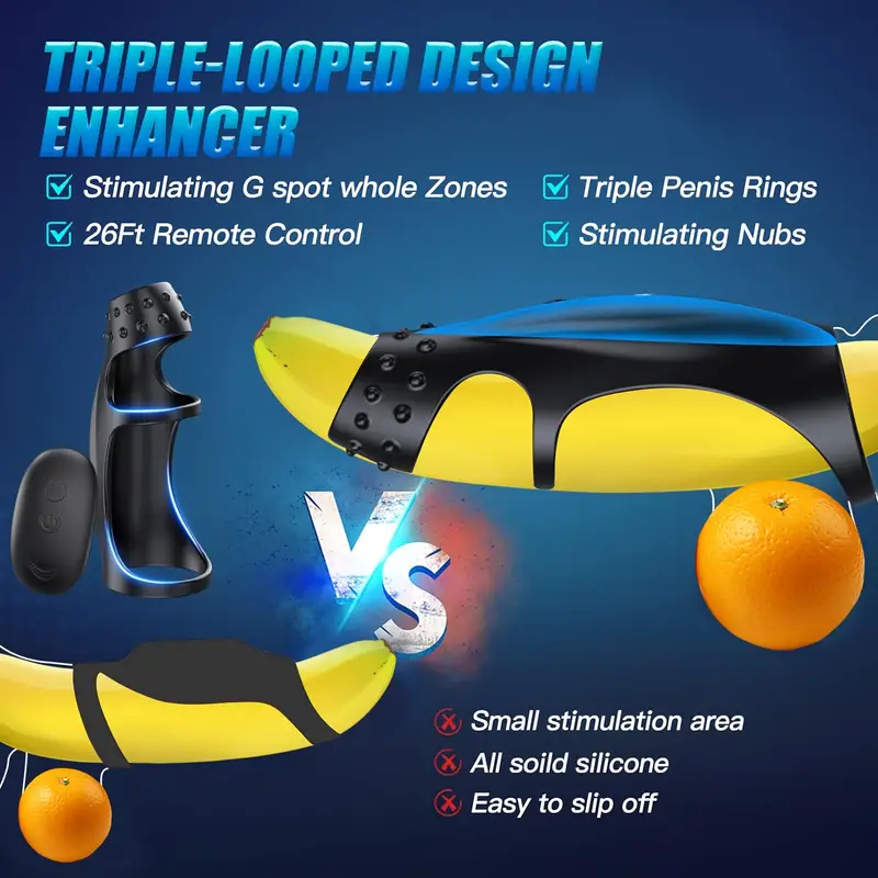 Remote Control 9 Vibration Silicone Penis Rings