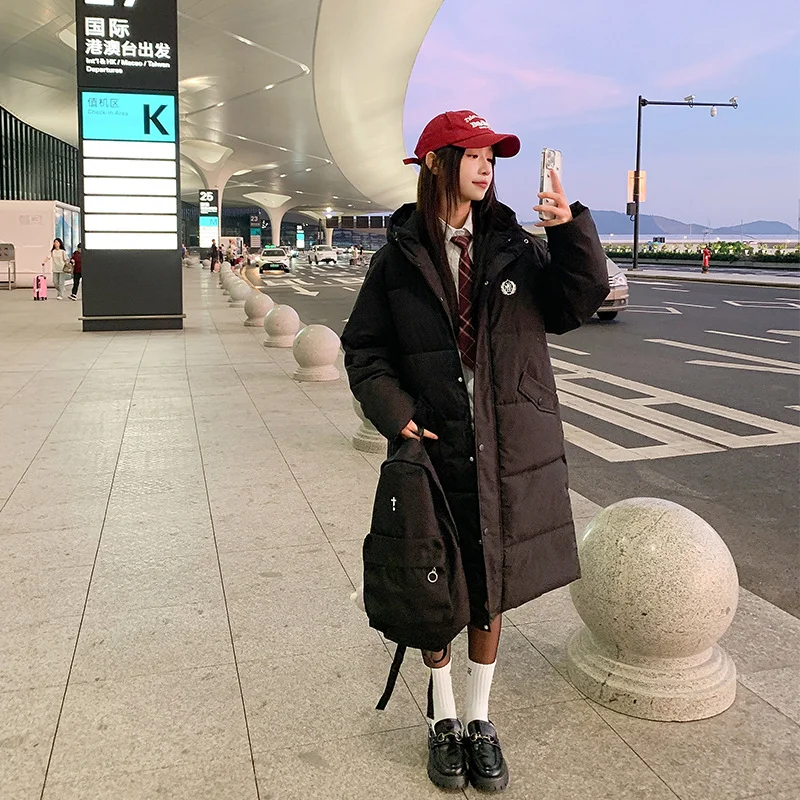 Toloer This Year, The Popular College Wind Long Down Cotton Coat 2024 Winter Thick Loose Design Sense Padded Coat Tide-Outfit Ideas