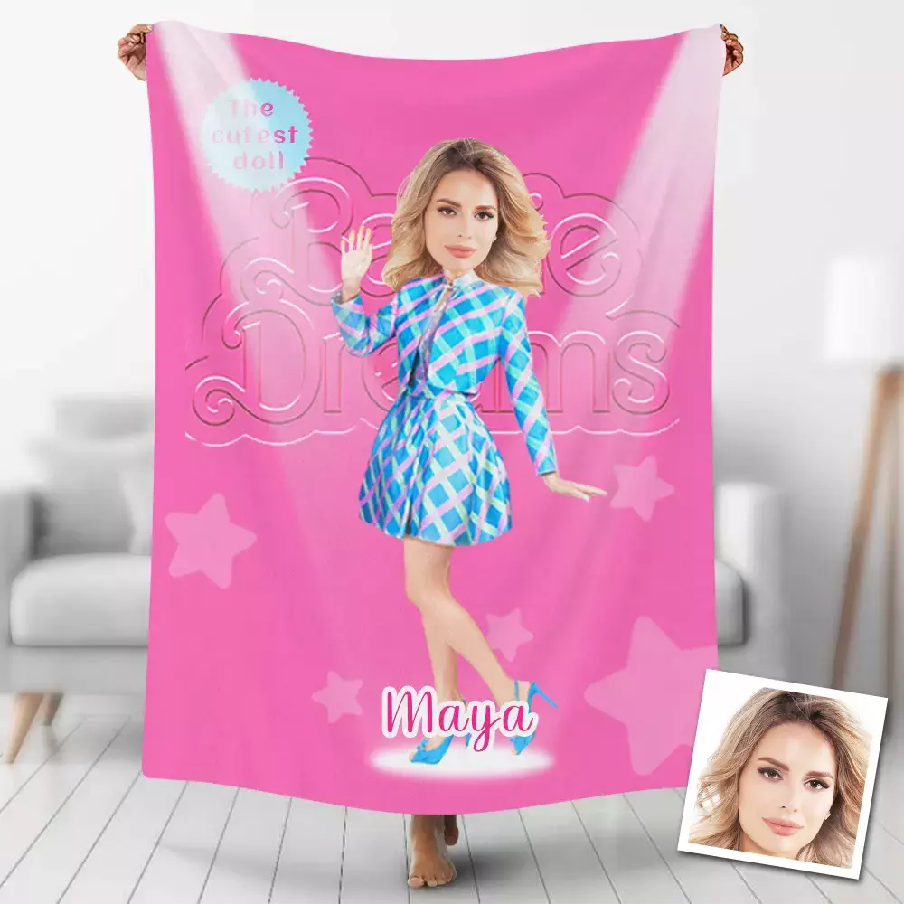 Custom Blankets Personalized Barbie Blanket