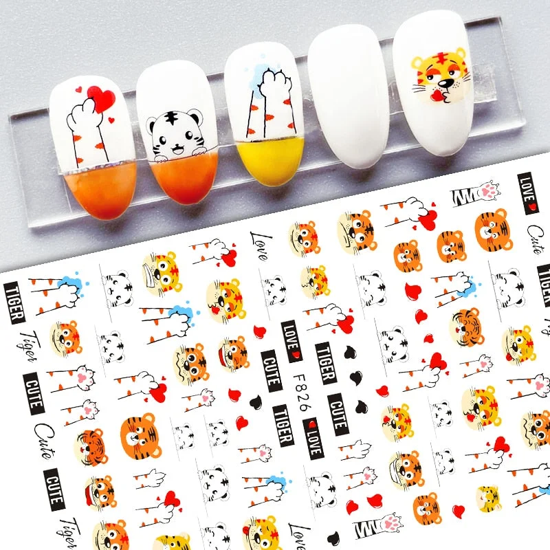 1PC Valentine's Day 3D Nail Stickers Heart Love Self-Adhesive Slider Letters Nail Art Decorations Decals Manicure Accessories-Nail Inspo