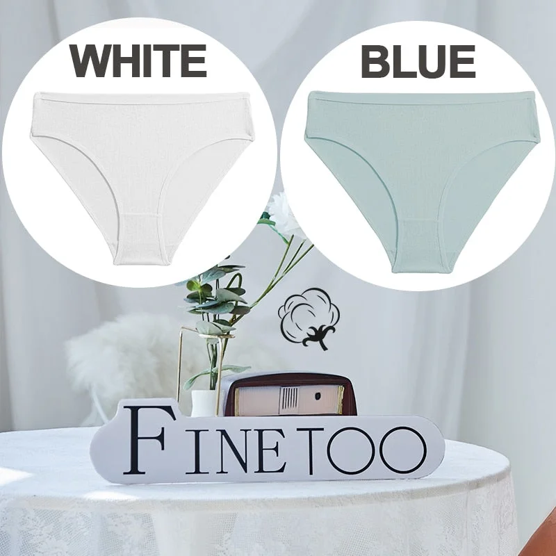 FINETOO 1/2PCS Sexy Panties Women Underwear Cotton Panties Female Underpants Solid Color Soft Woman Briefs M-XL Pantys Lingerie