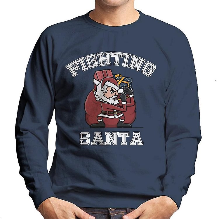 Fighting Santa Christmas Men's Sweatshirt