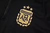 Joyfball 2024/2025 Argentina Half-Pull Hat Style Training Suit  Black Jersey 1:1 Thai Quality Set